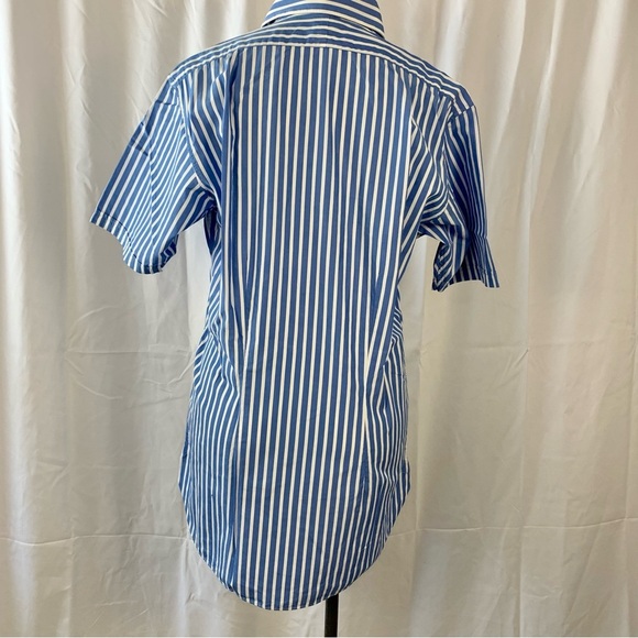 Vintage Harvie & Hudson Blue Striped Collared Shirt - Picture 4 of 7